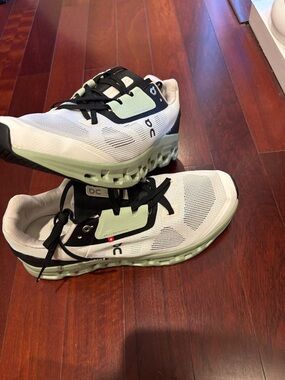 On Running White, Black and Mint Performance Running Shoe